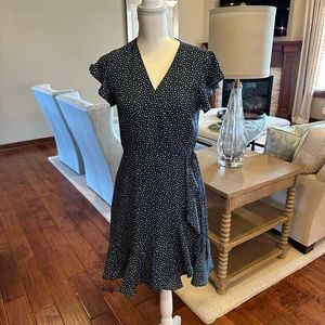 Navy blue wrap dress